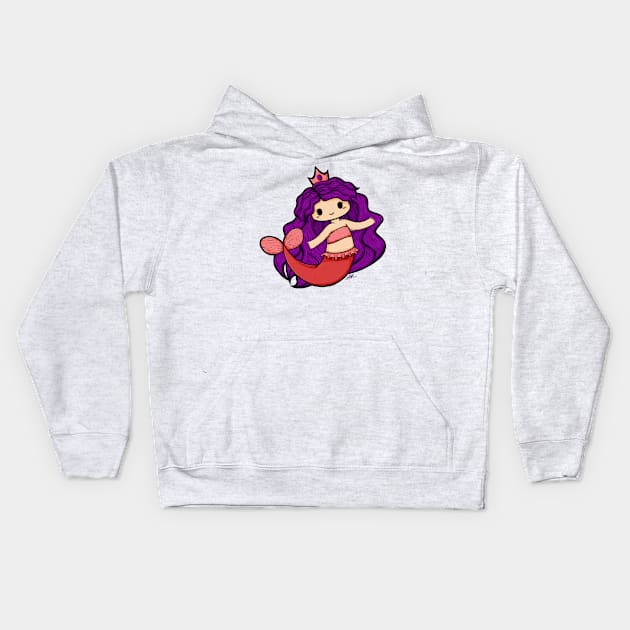 Cute Mermaid Illustration Kids Hoodie by zarya_kiqo